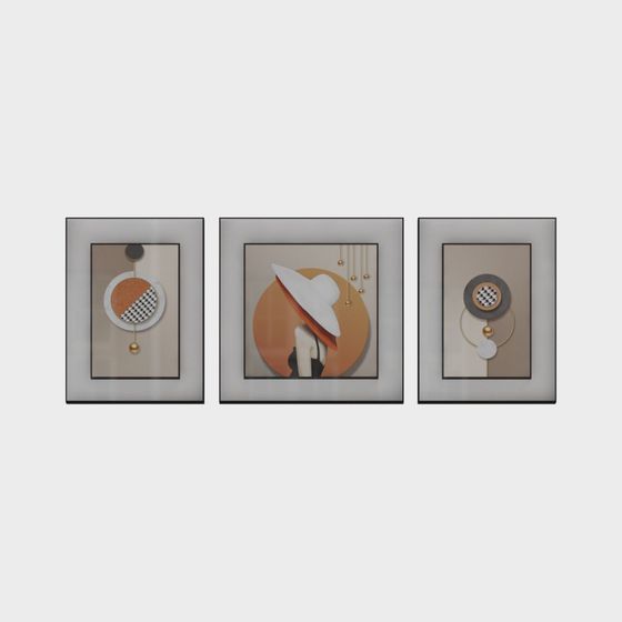 Abstract Geometric Frame 3D Model for Modern Art