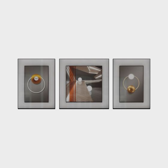 Abstract Geometric Triptych 3D model