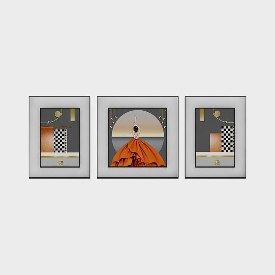 Art Deco Triptych 3D model