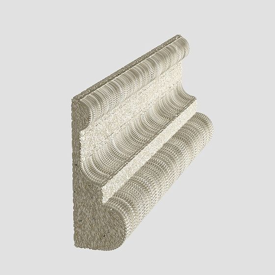 Cap Line-02 Decorative Trim 3D Model in Gray