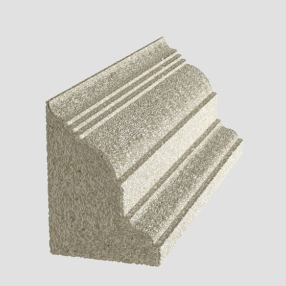 Gray Column Cap Line 3D Model for Decorative Spaces