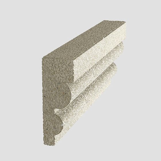 Gray Column Cap Line 3D Model for Decorative Elements