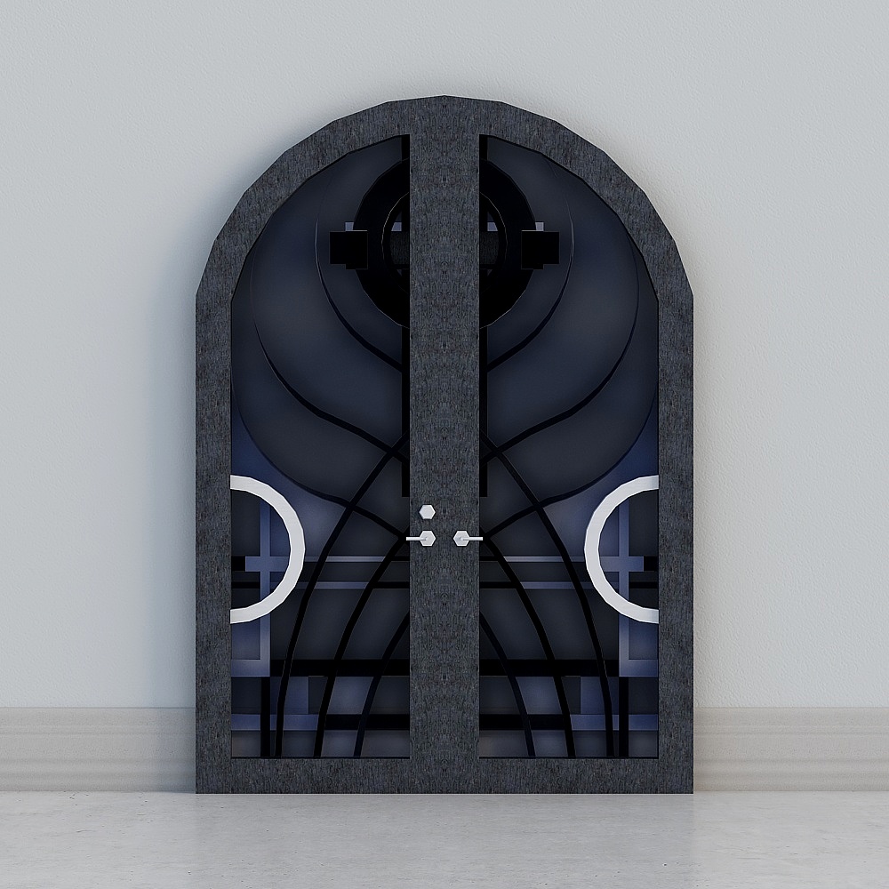 ModernMetalStainedGlassDoor1