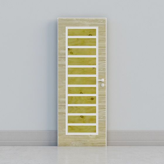 Wood Grain Glass Door 3D model