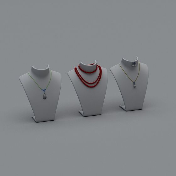 Minimalist Necklace Display Stand 3D model