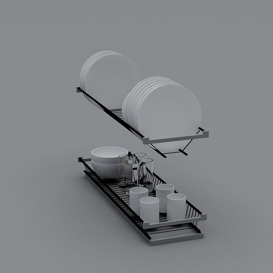 Stylish Kitchen Shelf 3D model for Modern Spaces