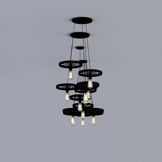 Industrial Style Pendant Light 3D model