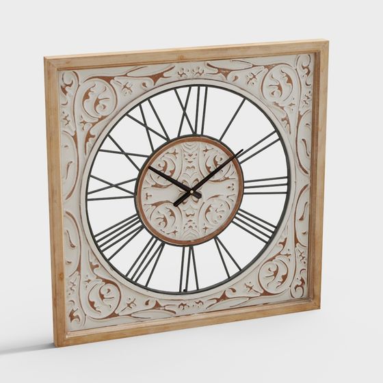 92176 금속 나무 벽시계