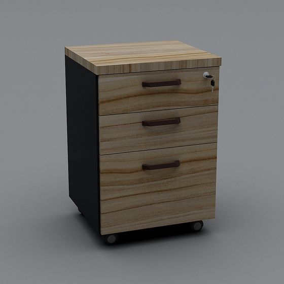 Minimalist Movable File Cabinet 3D model