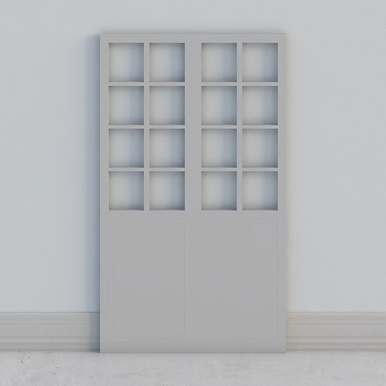 Stylish Glass Double Door 3D model
