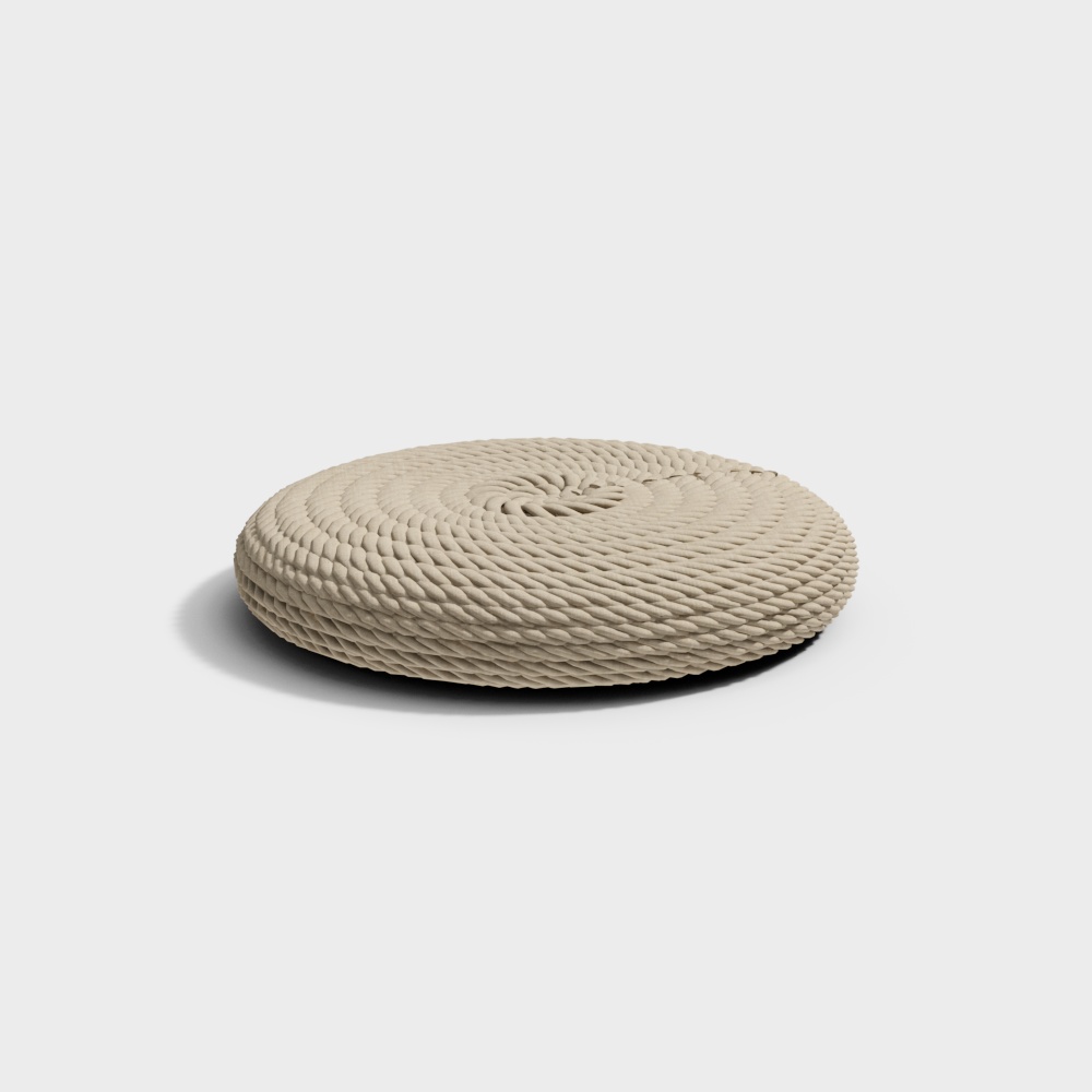 Cozy Rope Cushion 3D Model – Woven Natural Texture