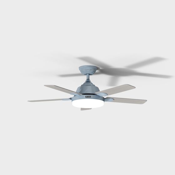 Elegant Low-Poly Ceiling Fan 3D model