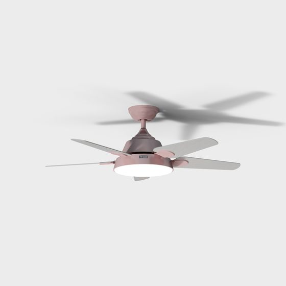 Elegant Low-Poly Ceiling Fan 3D model