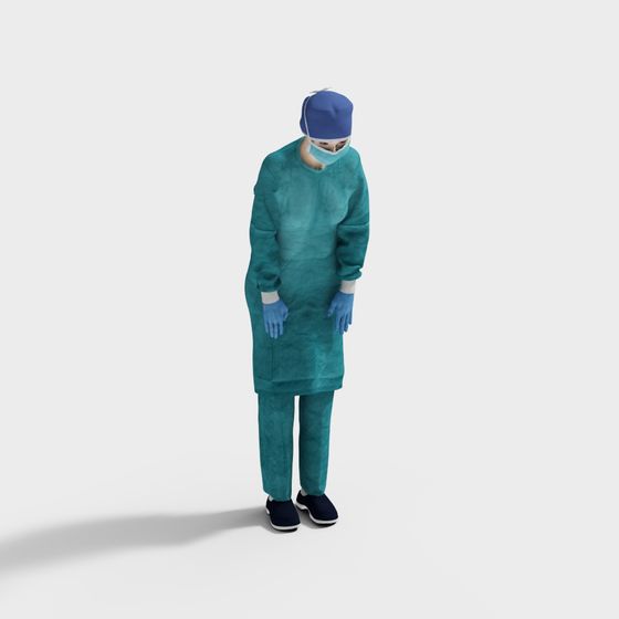 Realistic Low-Poly Surgeon 3D model
