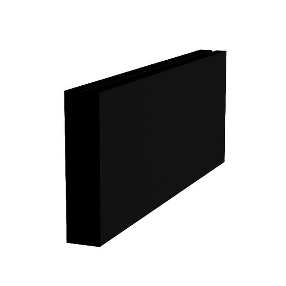 Cool Carre Skirting Board 3D Model in Black Brush