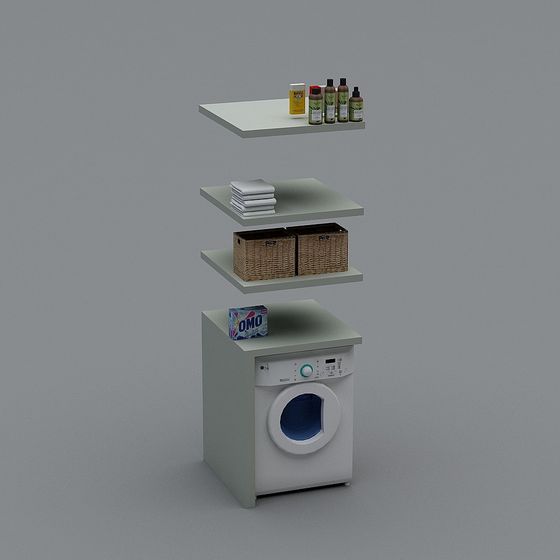 Minimalist Laundry Rack 3D model