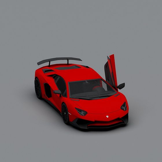 Vibrant Red Sports Car 3D model