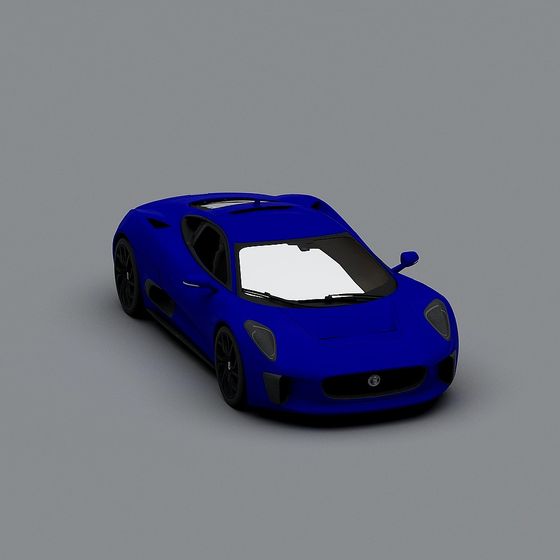 Vibrant Blue Sports Car 3D Model