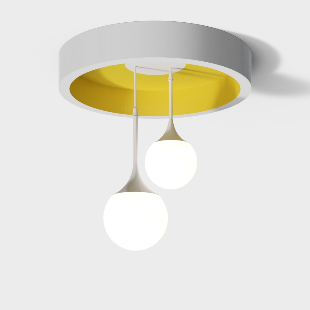 Nordic round yellow ceiling chandelier