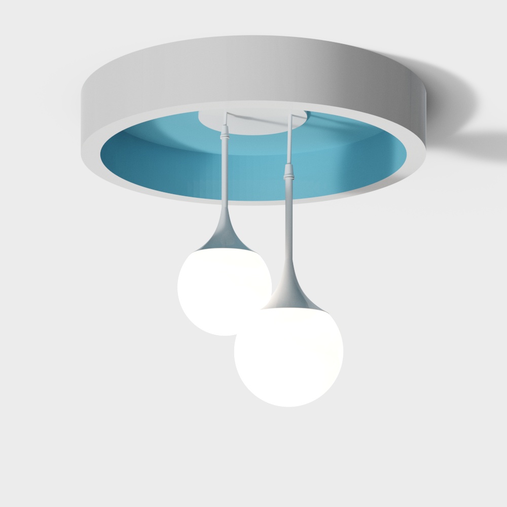 Nordic round navy blue ceiling chandelier