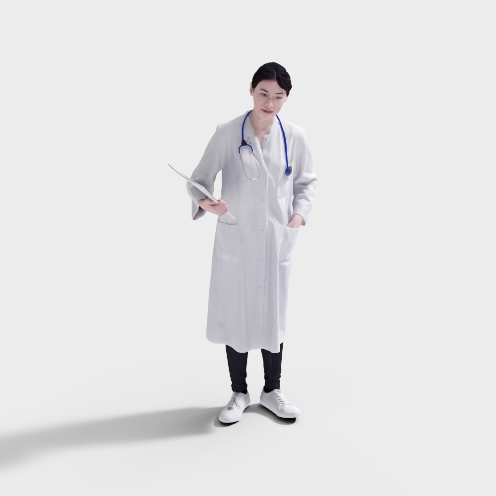 Doctor in White Coat 3D Model