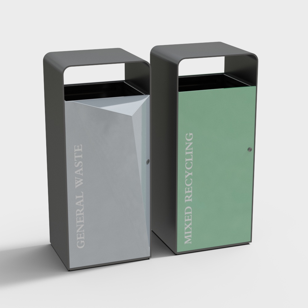 Modern trash can combo