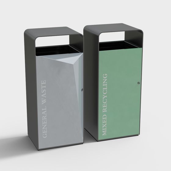 Urban Recycle Bins 3D model