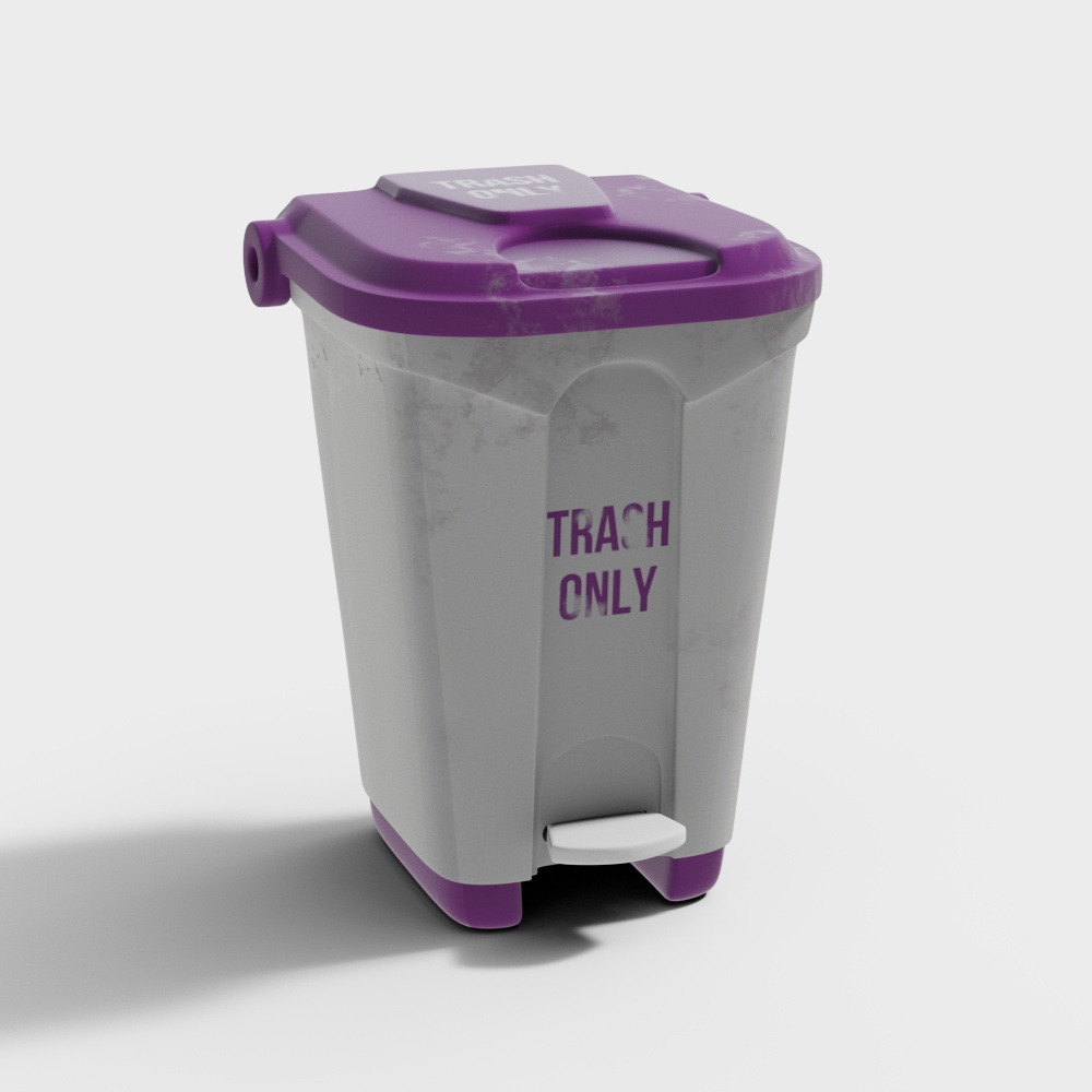 Modern trash can purple