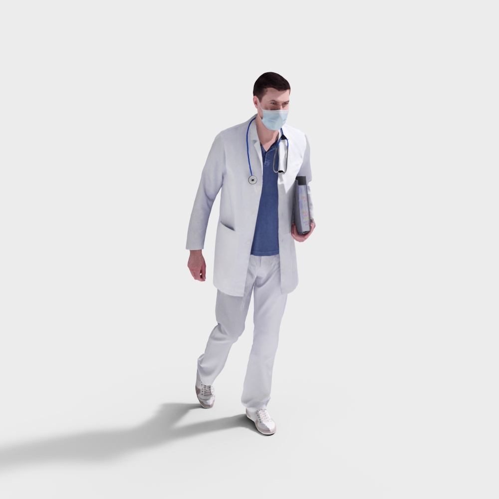 現代男醫生佩戴口罩