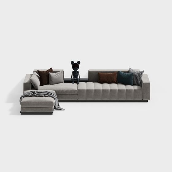 Stylish Low-Polygon 3D Sofa Model for Modern Homes