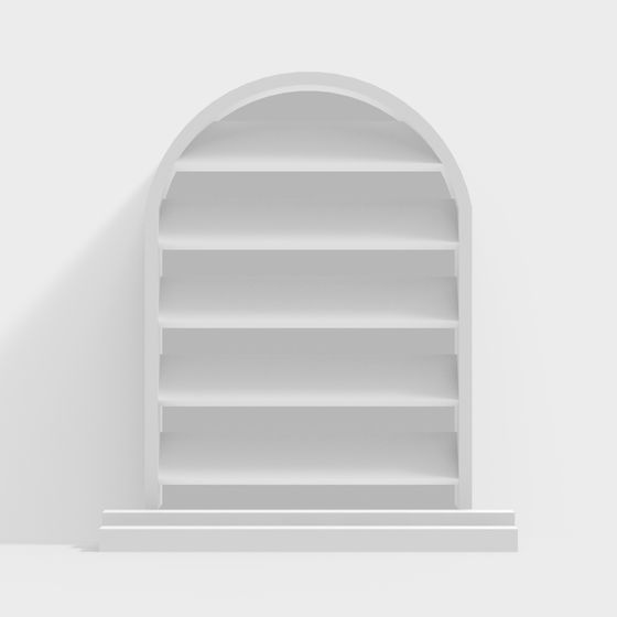 Arch-Shaped Bookshelf 3D model for Creative Spaces