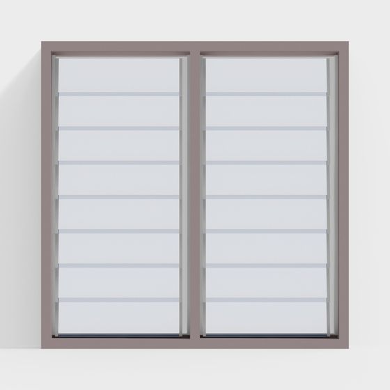 Elegant Dual-Louver Window 3D model
