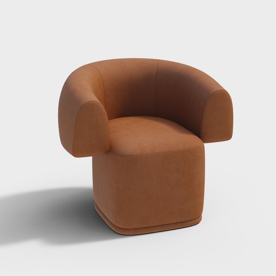 Vintage Leather Accent Chair 3D model