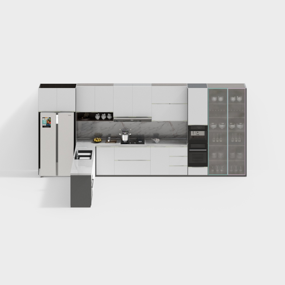 Modern Low-Polygon Kitchen 3D model Design