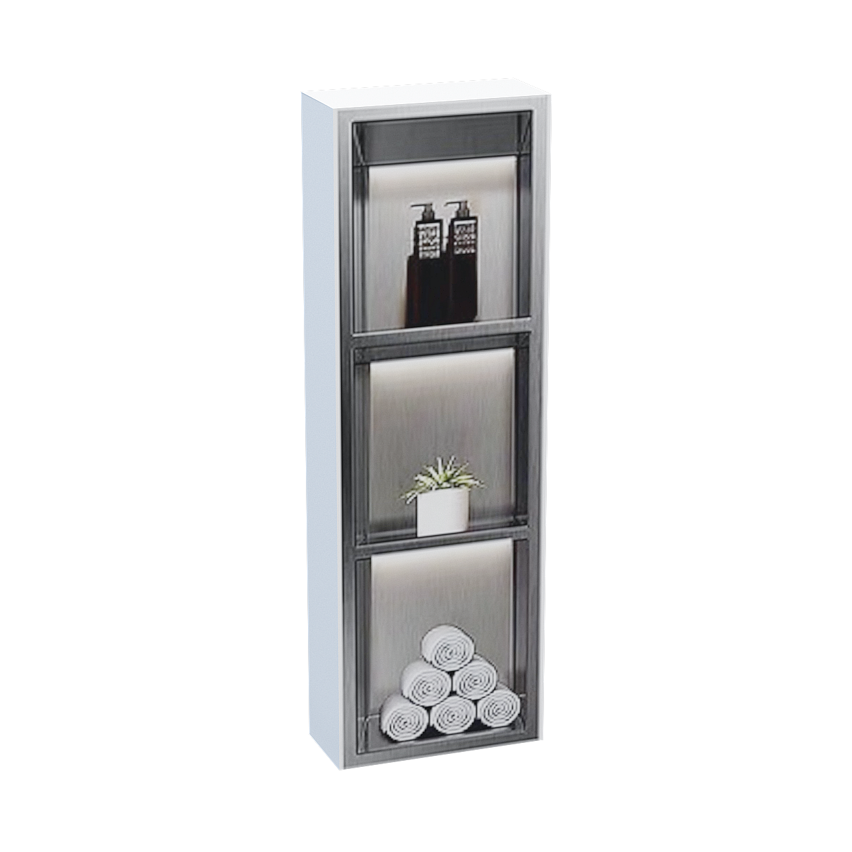 Bathroom Storage Cabinet 3D Model – Minimalist Black & White