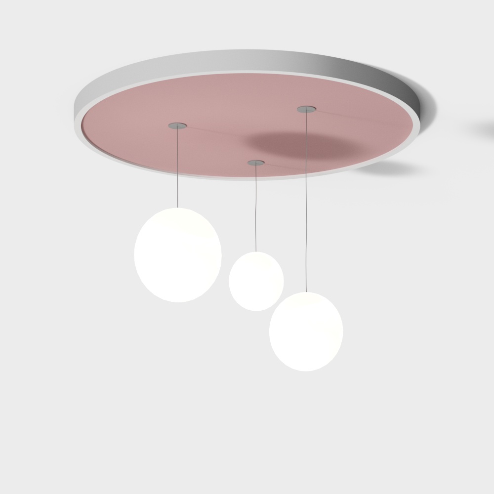 Modern pink disc ceiling chandelier