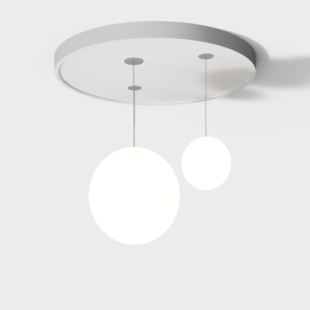 Modern white disc ceiling chandelier