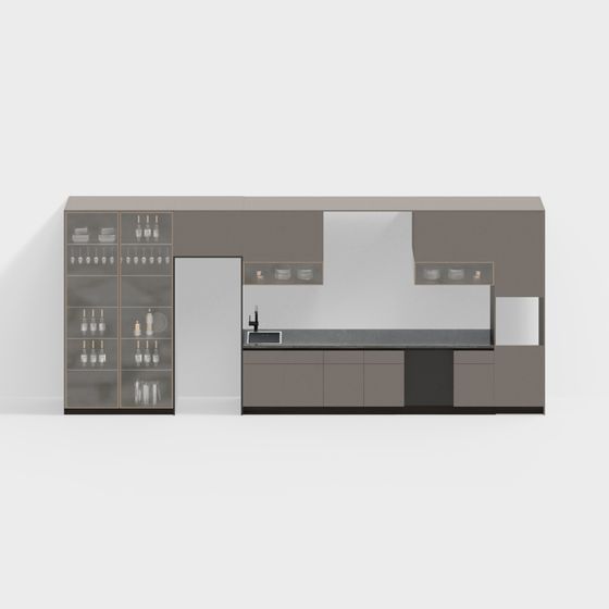 Stylish Low-Poly Bar Counter 3D model