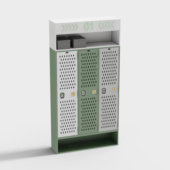 Stylish School Locker 3D Model