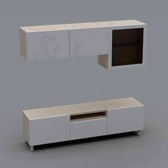 Urban Living Room Cabinet 3D model