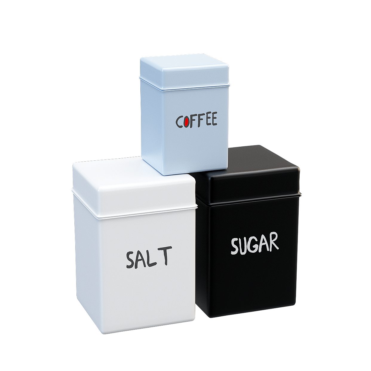 Minimalist Spice Jar Set 3D Model – Modern Kitchen Design