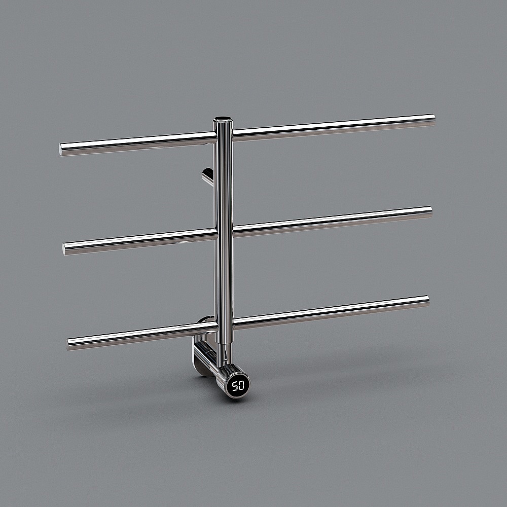 Sleek Stainless Steel Towel Rack 3D model