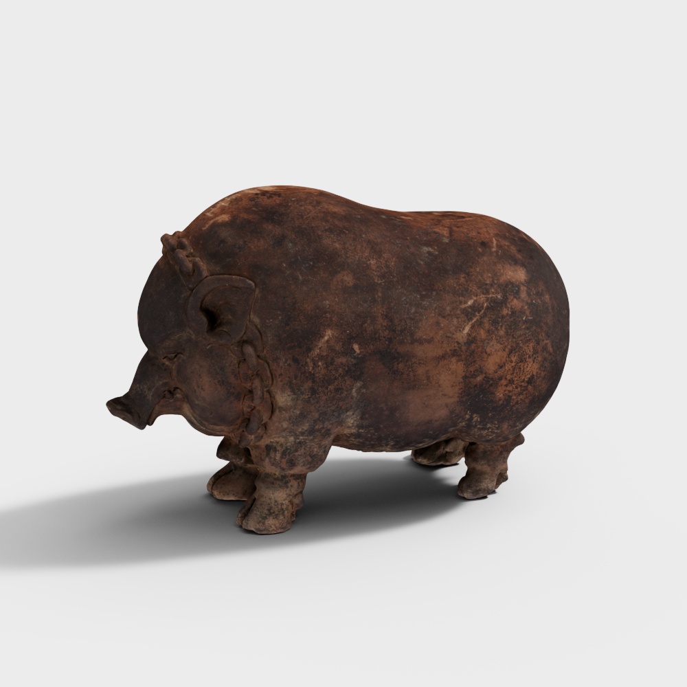 Rustic Pig 3D Model with Vintage Charm