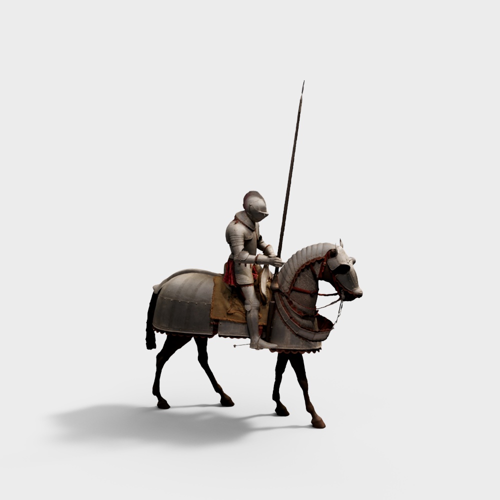 Medieval Knight and Horse 3D model