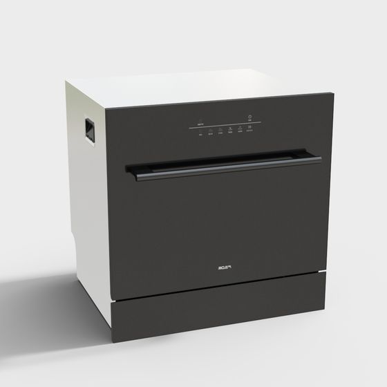 Stylish Low-Polygon Dishwasher 3D model