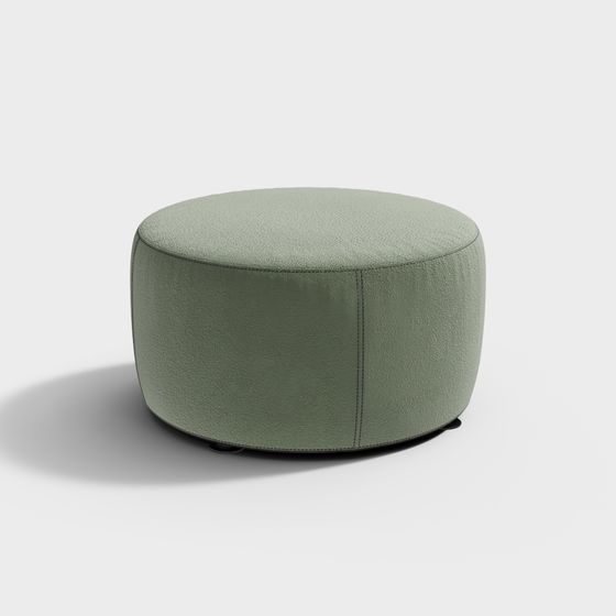 Ottoman 3D Model in Round Design for Comfortable Spaces