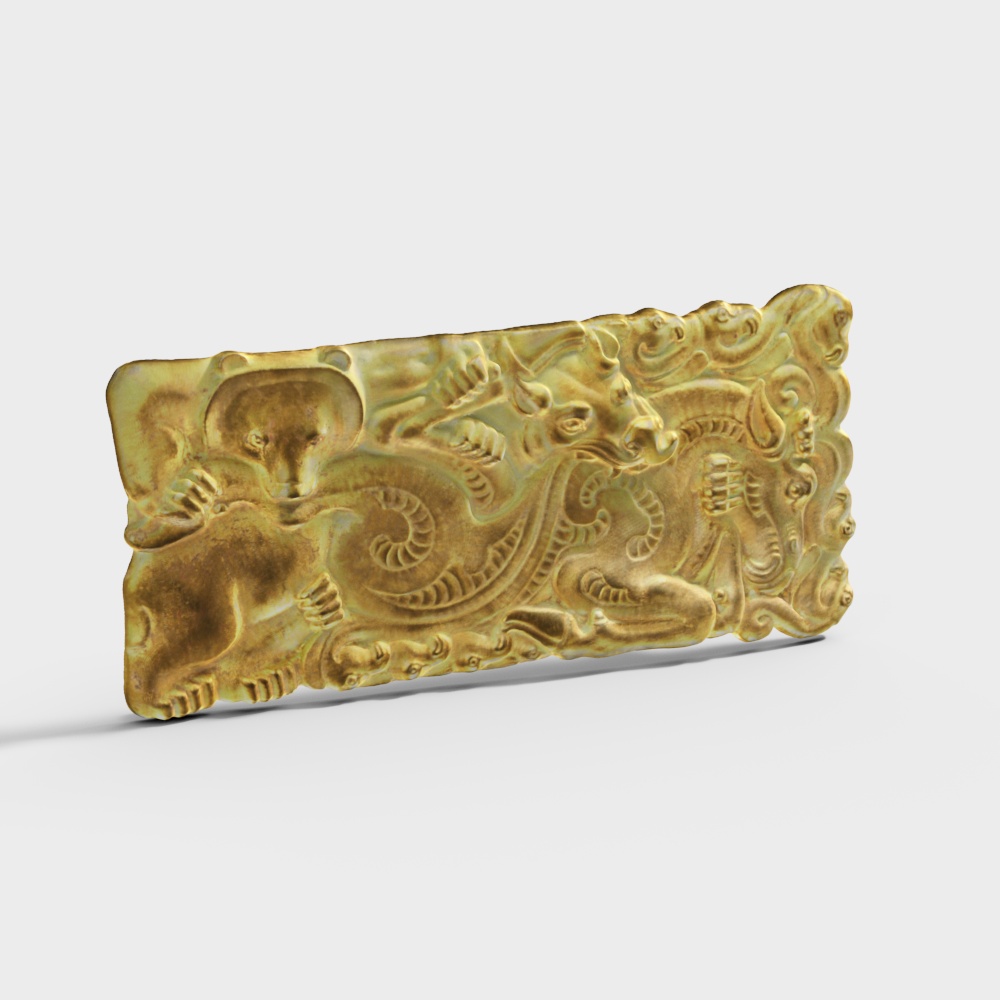 Gleaming Gold Low-Polygon 3D Model