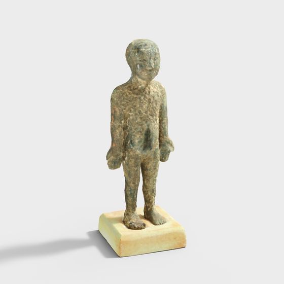Antique Figurine 3D model with Vintage Charm