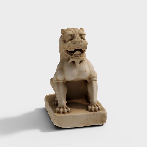 Majestic Stone Lion 3D Model for Creative Projects