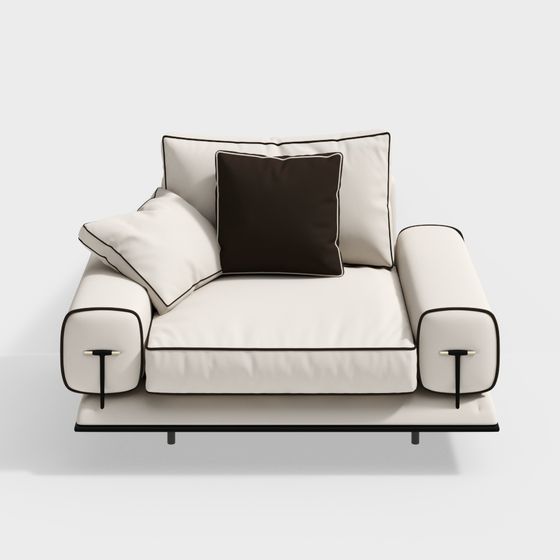 Urban Comfort Low-Poly Sofa 3D model